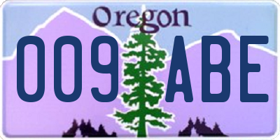 OR license plate 009ABE