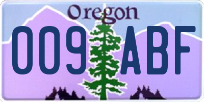 OR license plate 009ABF