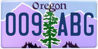 OR license plate 009ABG
