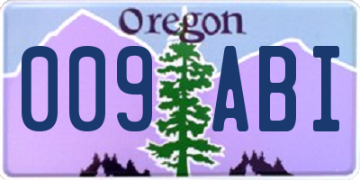 OR license plate 009ABI