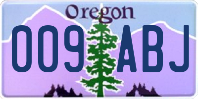 OR license plate 009ABJ