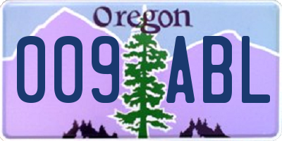 OR license plate 009ABL