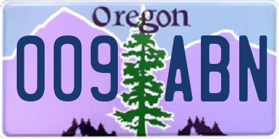 OR license plate 009ABN
