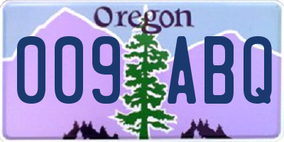 OR license plate 009ABQ