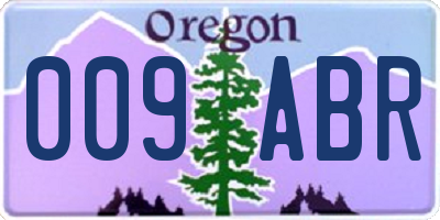 OR license plate 009ABR