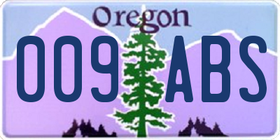 OR license plate 009ABS