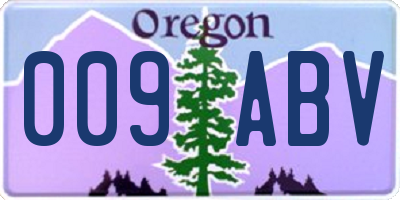 OR license plate 009ABV