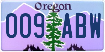 OR license plate 009ABW