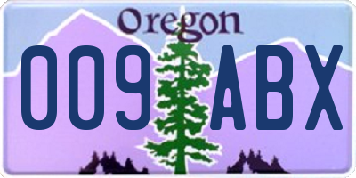 OR license plate 009ABX