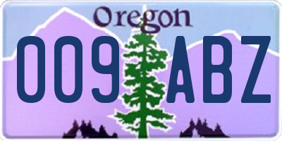 OR license plate 009ABZ