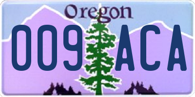 OR license plate 009ACA