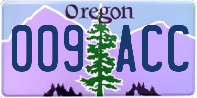 OR license plate 009ACC
