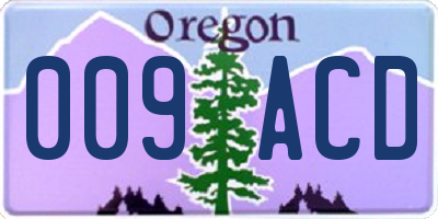 OR license plate 009ACD