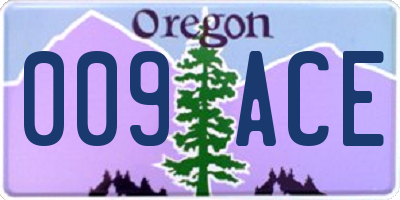 OR license plate 009ACE