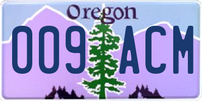 OR license plate 009ACM