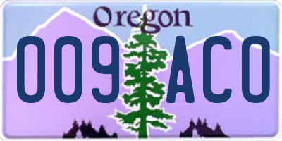 OR license plate 009ACO