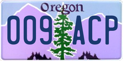 OR license plate 009ACP
