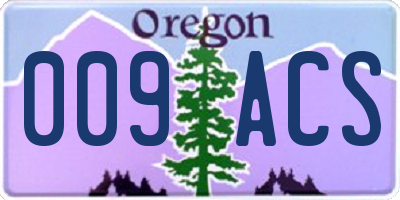 OR license plate 009ACS
