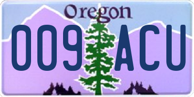 OR license plate 009ACU