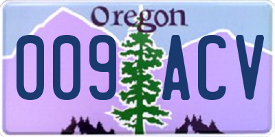 OR license plate 009ACV