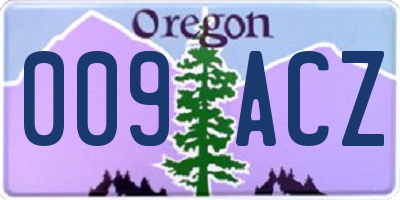 OR license plate 009ACZ