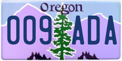 OR license plate 009ADA