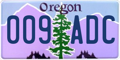 OR license plate 009ADC