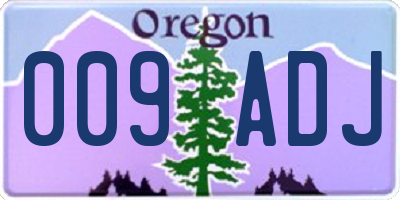OR license plate 009ADJ