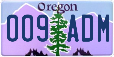 OR license plate 009ADM