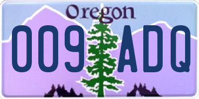 OR license plate 009ADQ