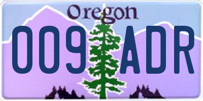 OR license plate 009ADR