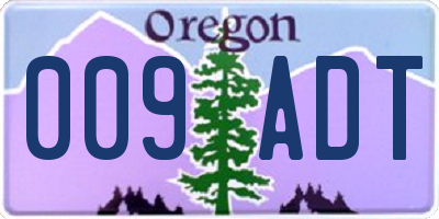 OR license plate 009ADT
