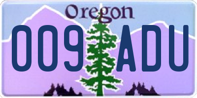 OR license plate 009ADU