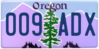 OR license plate 009ADX