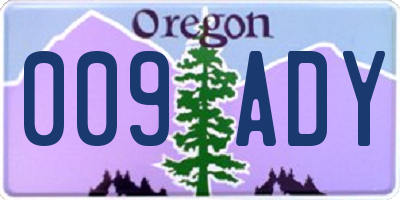 OR license plate 009ADY