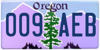 OR license plate 009AEB