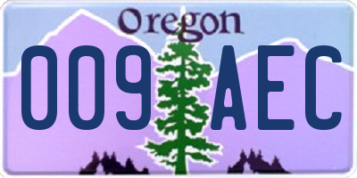 OR license plate 009AEC