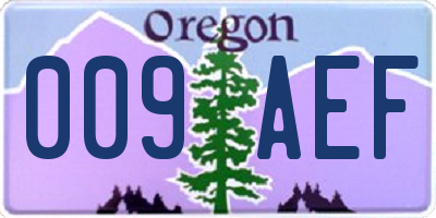 OR license plate 009AEF