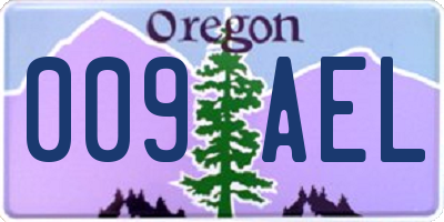 OR license plate 009AEL
