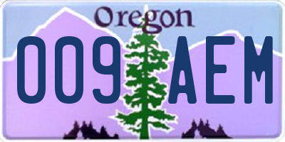 OR license plate 009AEM
