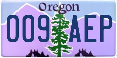 OR license plate 009AEP