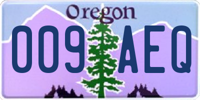 OR license plate 009AEQ