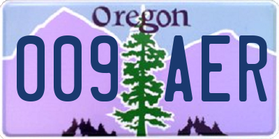 OR license plate 009AER