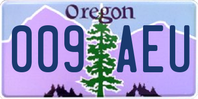 OR license plate 009AEU