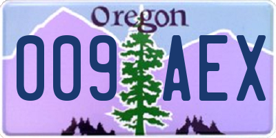 OR license plate 009AEX