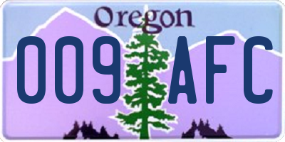 OR license plate 009AFC