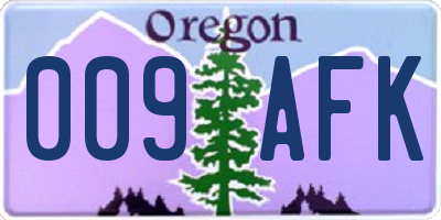 OR license plate 009AFK