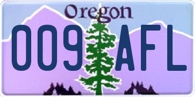 OR license plate 009AFL