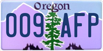 OR license plate 009AFP