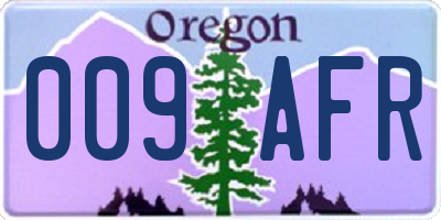 OR license plate 009AFR